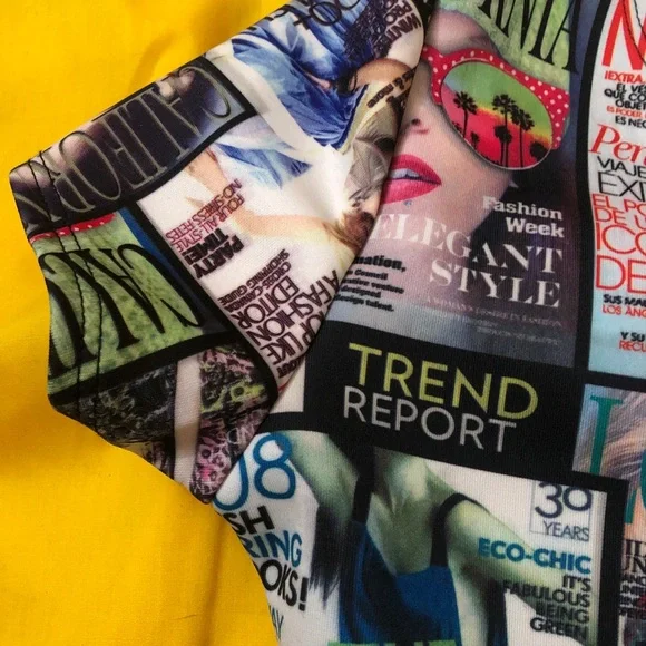 2-piece top and mini skirt cool with magazine covers - Picture 6 of 9